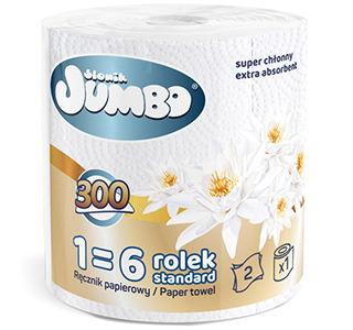 Ręcznik papierowy Słonik Jumbo MAXI 300 listków 1 rolka